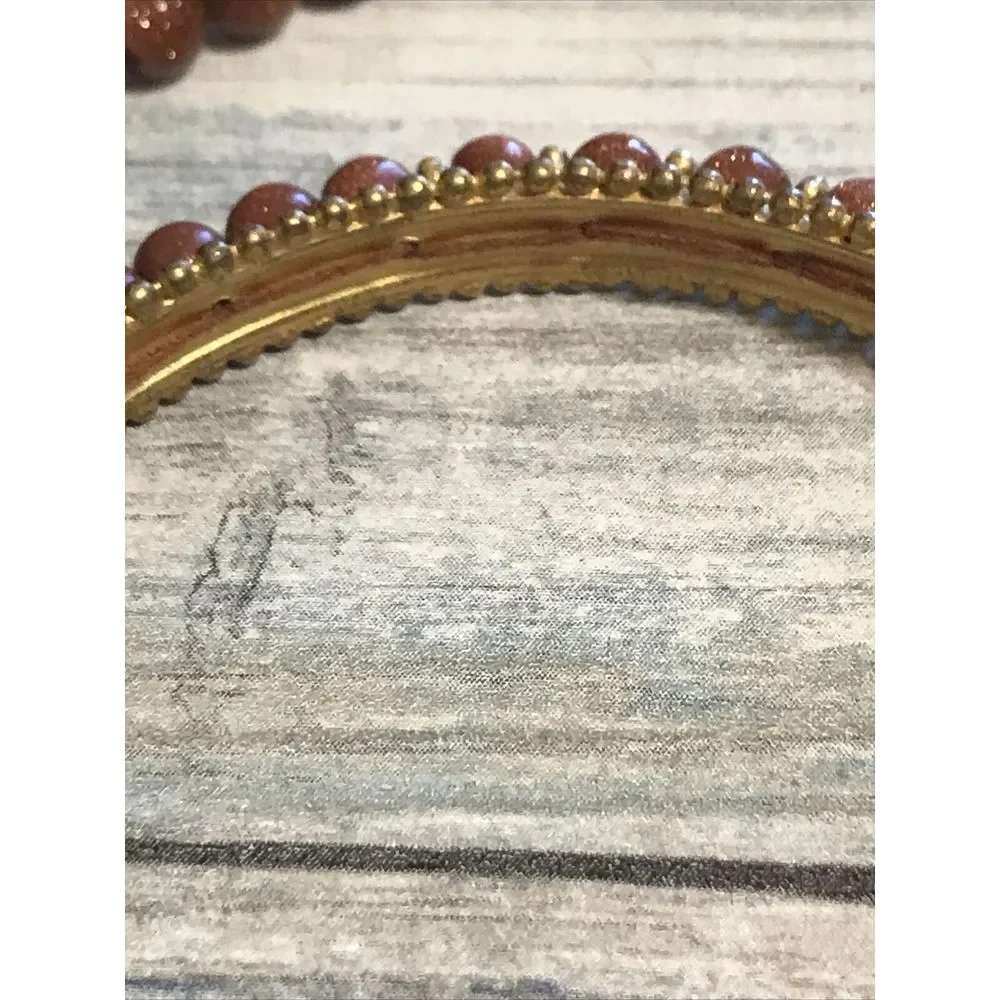 Sparkling Goldstone Necklace Earrings Bracelet Matching set‎ Beads